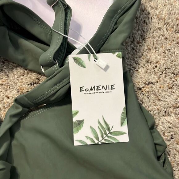 NWT EOMENIE Sage Green One Piece Swimsuit Medium - Picture 6 of 7